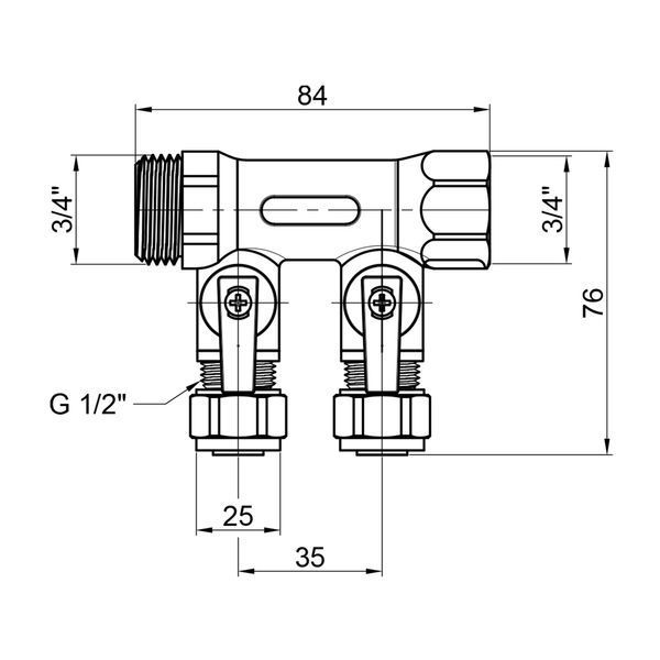 Колектор SD Plus 3/4" 2 виходи SD231W2 SD231W2 фото