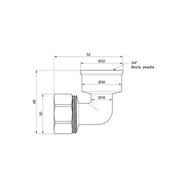 Кут обтискний SD Plus 20х3/4" ВР SD156W2020 SD156W2020 фото