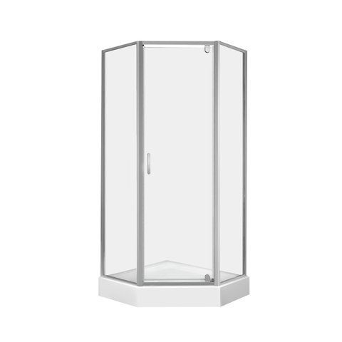 Набір Qtap душова кабіна Leo CRM10995-AC6 Clear 2020x900x900 мм + піддон Diamond 309912 90x90x12 см з сифоном LEOCRM10995AC6SET фото