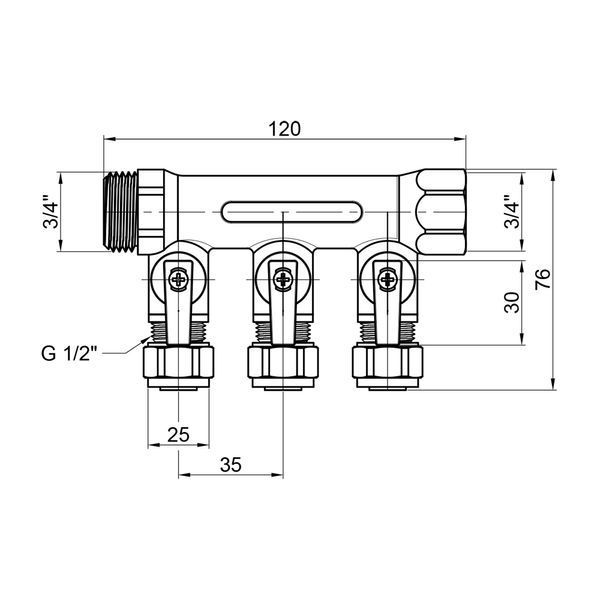 Колектор SD Plus 3/4" 3 виходи SD231W3 SD231W3 фото
