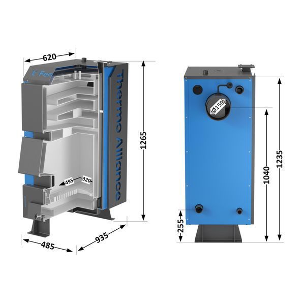 Котел твердопаливний сталевий Thermo Alliance Ferrum V 4.0 FSF 20 FSF20V40 фото