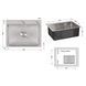 Мийка для кухні інтегрована Lidz Handmade H5845 (LDH5845BRU35384) Brushed Steel 3,0/1,0 мм LDH5845BRU35384 фото 2