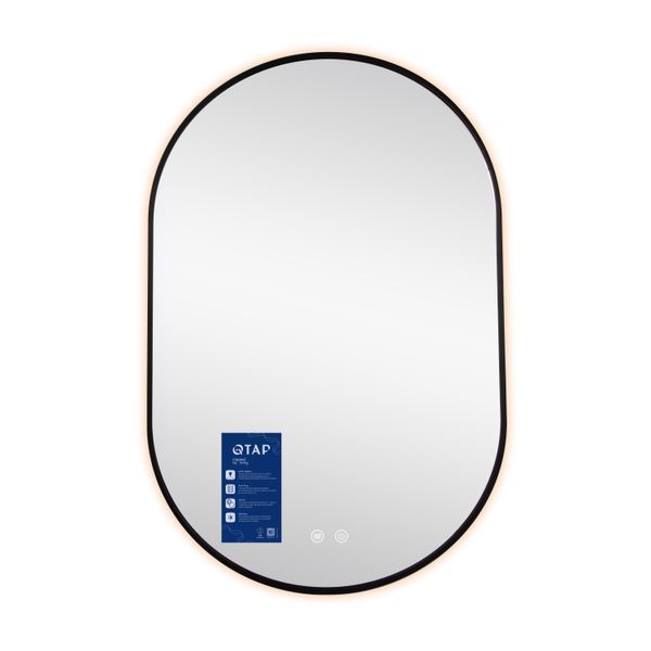 Дзеркало Qtap Scorpio (SC1) з LED-підсвічуванням Touch, з антизапотіванням, з димером, рег. темп. кольору (3000-6500K) Black QTSC600900 QTSC600900 фото