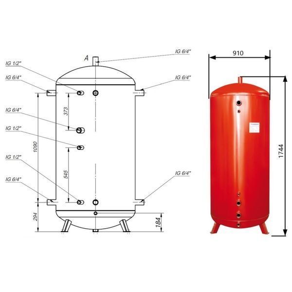 Теплоакумулятор Thermo Alliance TA-ТАМ-00 750 без ізоляції TAТАМ00750 фото