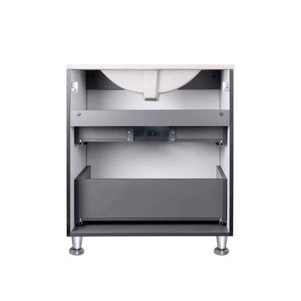 Комплект Qtap Tern 700х725х437 Matt black тумба підлогова + раковина урізна QT1771TNL7023070CMB QT1771TNL7023070CMB фото