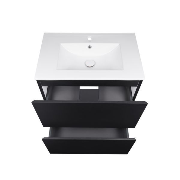 Комплект Qtap Tern 700х725х437 Matt black тумба підлогова + раковина урізна QT1771TNL7023070CMB QT1771TNL7023070CMB фото