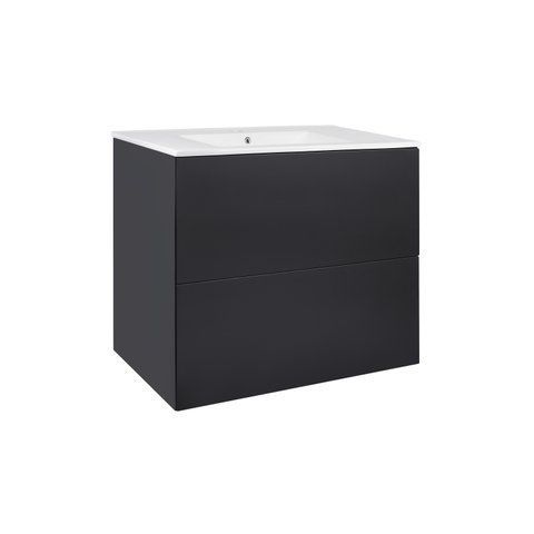 Комплект Qtap Tern 700х580х437 Matt black тумба підвісна + раковина урізна QT1772TPL7023070CMB QT1772TPL7023070CMB фото