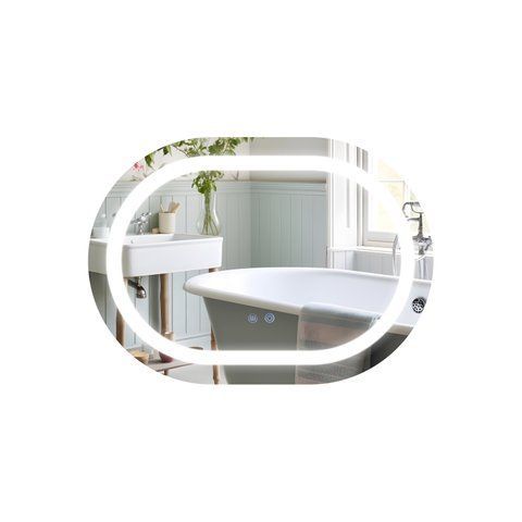 Дзеркало Qtap Gemini 500х700 з LED-підсвічуванням Touch, з антизапотіванням, з димером, рег. темп. кольору (3000-6500K) Reverse QT2578R5070 QT2578R5070 фото