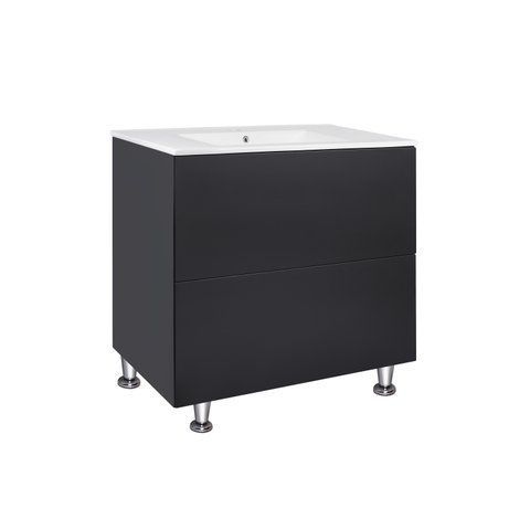 Комплект Qtap Tern 800х725х437 Matt black тумба підлогова + раковина урізна QT1771TNL8023080CMB QT1771TNL8023080CMB фото