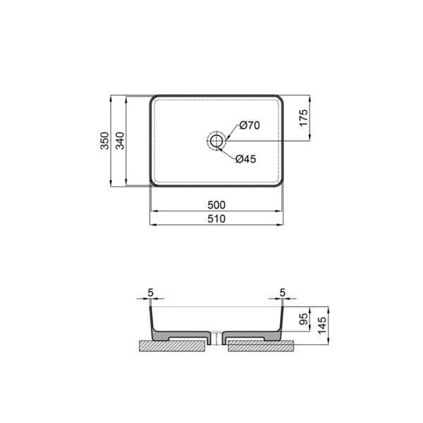 Раковина-чаша Qtap Tern 500х350х145 Matt black QT1711A055MBN QT1711A055MBN фото