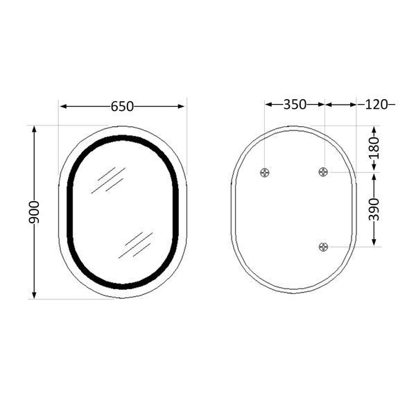 Дзеркало Qtap Gemini 650х900 з LED-підсвічуванням Touch, з антизапотіванням, з димером, рег. темп. кольору (3000-6500K) Reverse QT2578R6590 QT2578R6590 фото