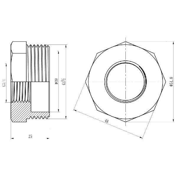 Футорка SD Forte 1" 1/2х3/4" ЗВ SF3744020 SF3744020 фото