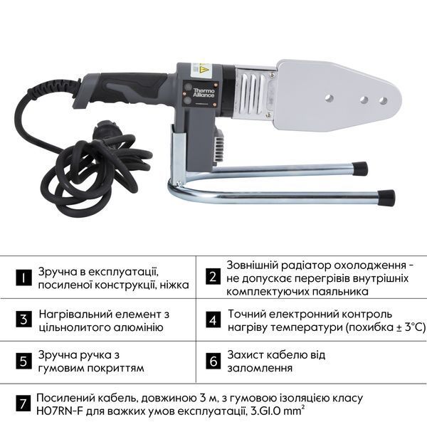 Паяльник для пластикових труб Thermo Alliance STD-103 &Oslash;20-63 (автоматичний 800W) STD-103 фото
