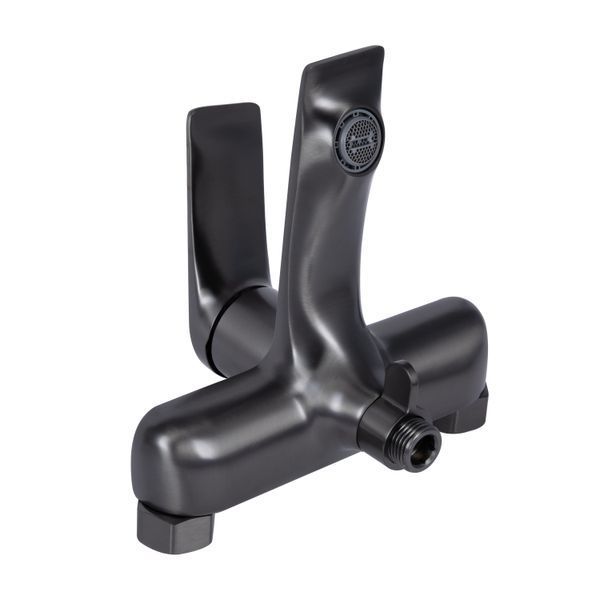 Змішувач для ванни Qtap Vlasta New (з душовим гарнітуром) QTVLA259GMB45643 Gunmetal Black PVD QTVLA259GMB45643 фото