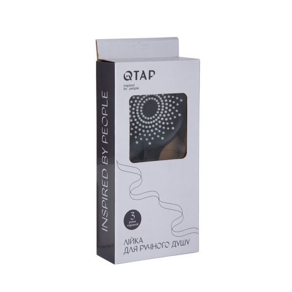 Лійка для ручного душу Qtap Rucni 120 мм округла QTRUC125BLM45776 Black Matt QTRUC125BLM45776 фото