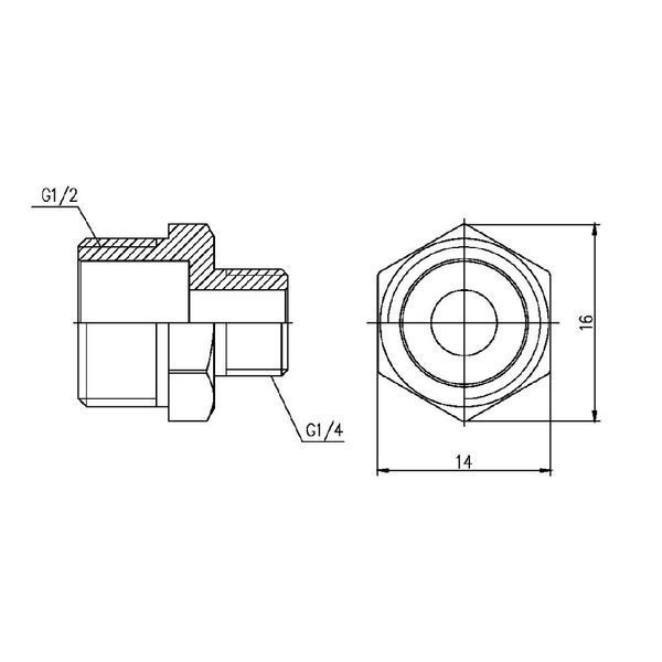 Ніпель редукційний SD Forte 1/2"х1/4" SF359156 SF359156 фото