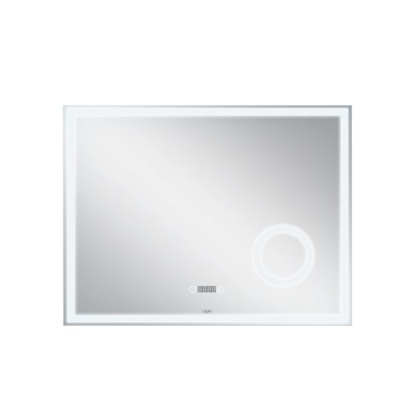 Дзеркало Qtap Stork 800х600 з LED-підсвічуванням Touch, лінза, цифровий годинник, димер, рег. яскравості QT157814226080W QT157814226080W фото