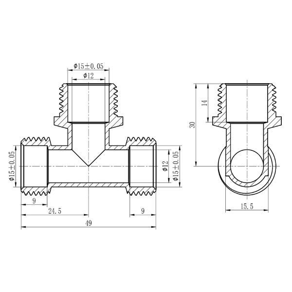 Тройник обтискний SD Forte 16х1/2"х16 ЗР SF178W161516 SF178W161516 фото