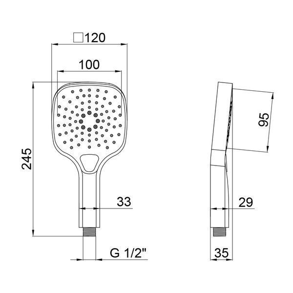 Лійка для ручного душу Qtap Rucni 120 мм округла QTRUCA121N3KCW Chrome QTRUCA121N3KCW фото