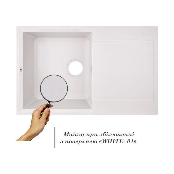 Кухонна мийка Lidz 790x495/230 WHI-01 (LIDZWHI01790495230) LIDZWHI01790495230 фото