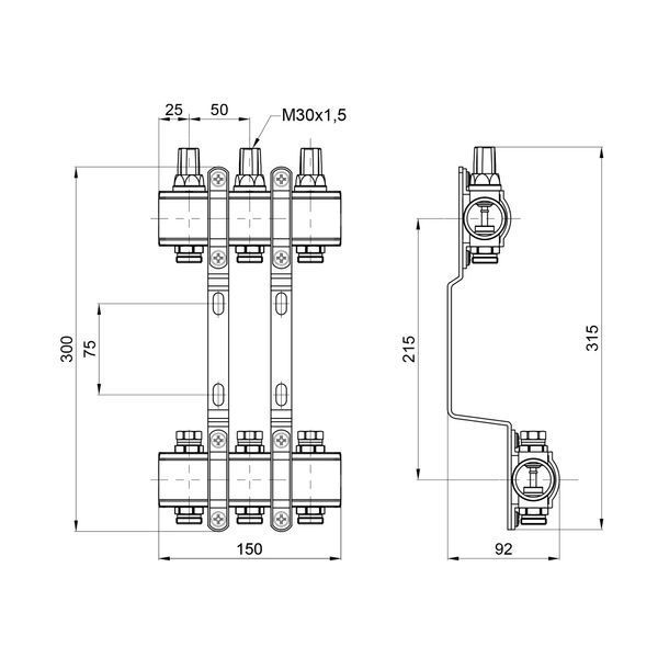 Колектор SD Forte 1" 3 виходи SF002W3 SF002W3 фото