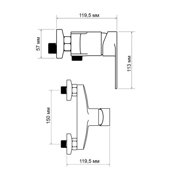 Змішувач для душу Lidz Tani 010 (з душовим гарнітуром) (k40) LDTAN010CRM44965 Chrome LDTAN010CRM44965 фото