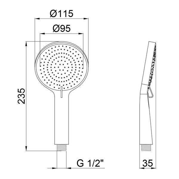 Лійка для ручного душу Qtap Rucni 115 мм округла QTRUCA116O3PCW Chrome QTRUCA116O3PCW фото