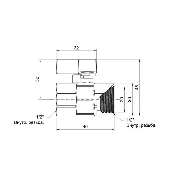 Кран кульовий "міні" SD Forte 1/2" ВР SF265W15 SF265W15 фото