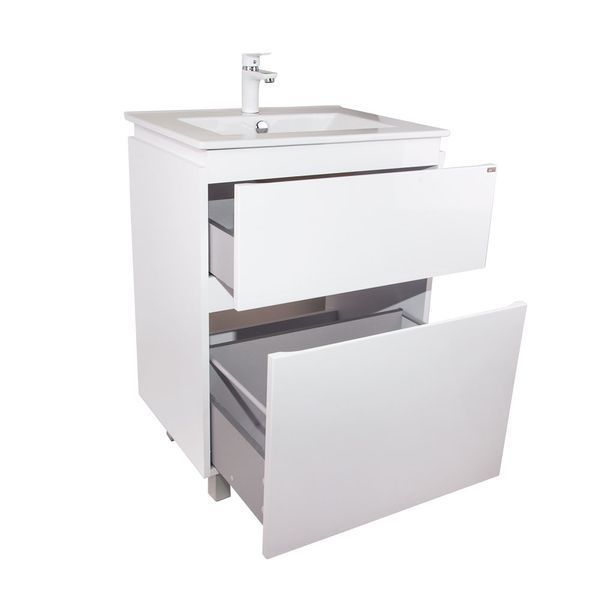 Комплект Qtap Albatross 605х825х460 White тумба підлогова + раковина урізна QT0171TN600D3060CW QT0171TN600D3060CW фото