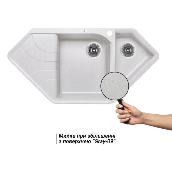 Кухонна мийка з додатковою чашею Lidz 1000x500/225 GRA-09 (LIDZGRA091000500225) LIDZGRA091000500225 фото