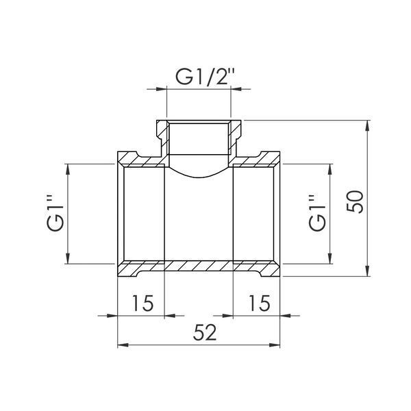 Трійник редукційний SD Forte 1"х1/2"х1" ВВ SF362251525 SF362251525 фото