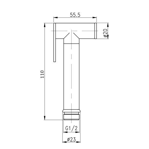 Лійка для гігієнічного душу Qtap Rucni округла QTCRMB020 Chrome (Bidet) QTCRMB020 фото