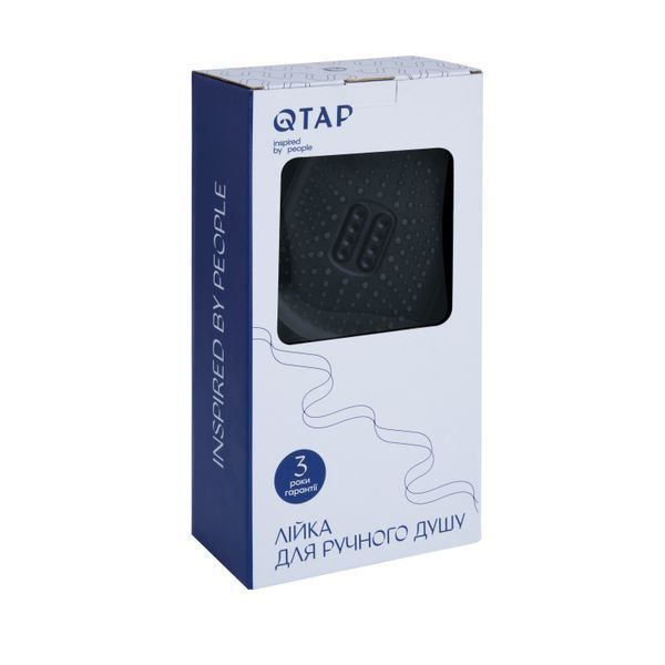 Лійка для ручного душу Qtap Rucni 140*110 мм QTRUC125BLM45961 Black Matt QTRUC125BLM45961 фото