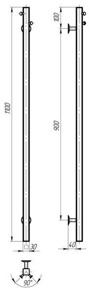 Рушникосушарка електрична Holly 30x1100 Deffi нержавіюча сталь (Білий, WD04) C.MB.110.30.E.W.U.4 фото