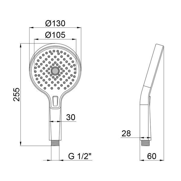 Лійка для ручного душу Qtap Rucni 130 мм округла QTRUCA133O3KCW Chrome QTRUCA133O3KCW фото