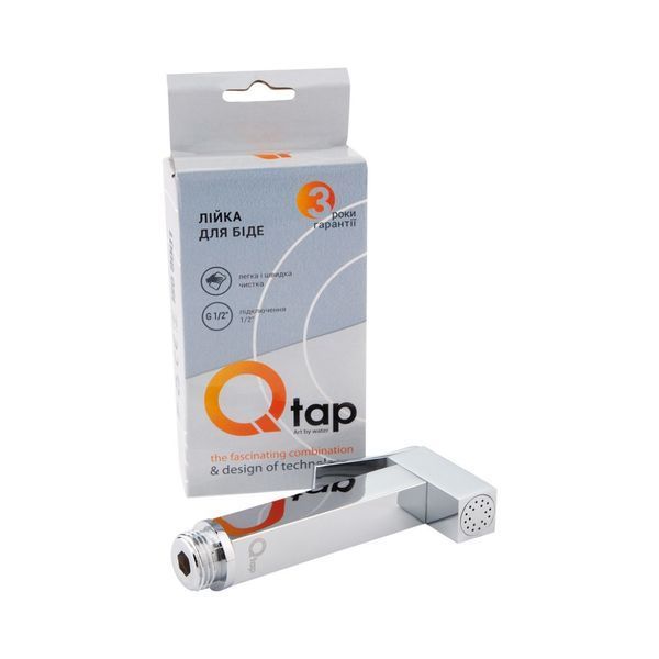 Лійка для гігієнічного душу Qtap Rucni прямоугольна QTCRMB120 Chrome (Bidet) QTCRMB120 фото