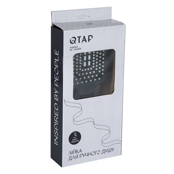Лійка для ручного душу Qtap Rucni 245x95 мм прямокутна QTRUC125BLM45780 Black Matt QTRUC125BLM45780 фото