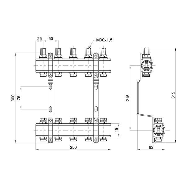 Колектор SD Forte 1" 5 виходів SF002W5 SF002W5 фото