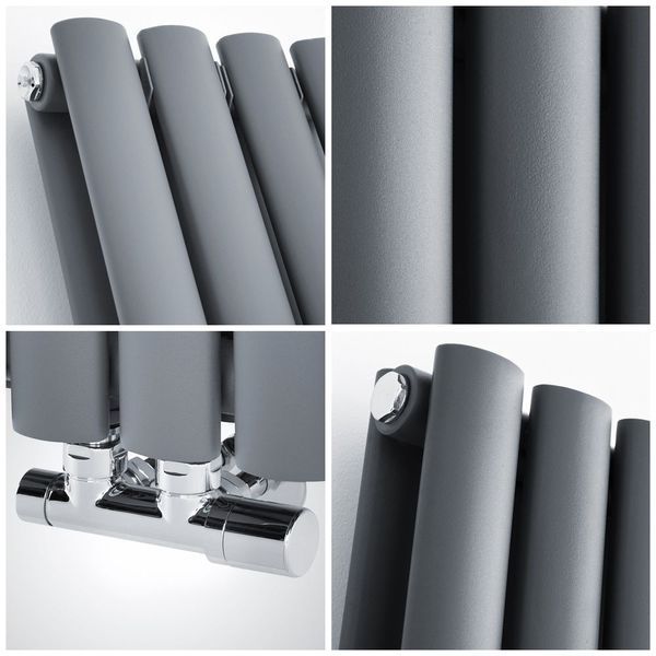Горизонтальний дизайнерський радіатор Aurora Double Anthracite 500x780 RR-UT500780DA фото