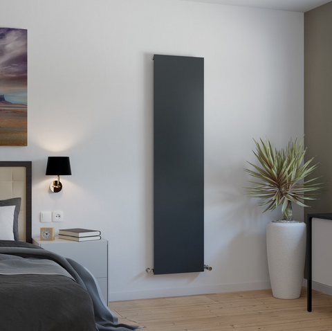 Вертикальний плоский дизайнерський радіатор Verona 1800x450 Black Matt RR-ICE1804x452+ фото