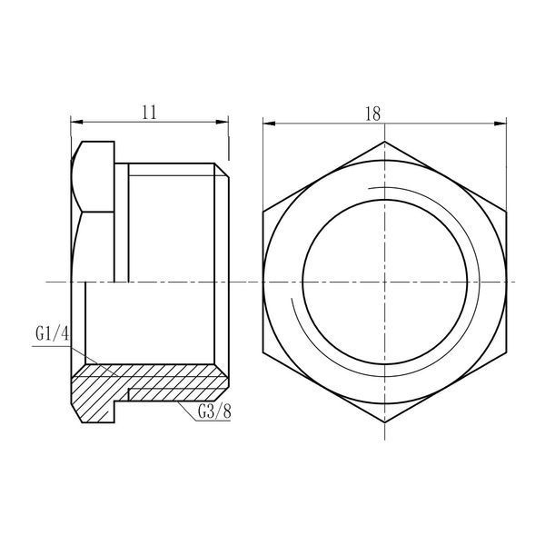 Футорка SD Forte 3/8"х1/4" ЗВ SF37496 SF37496 фото