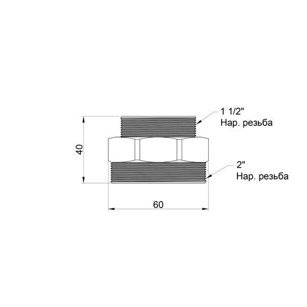 Ніпель SD Plus 2"х1 1/2" ЗР SD4085040 SD4085040 фото