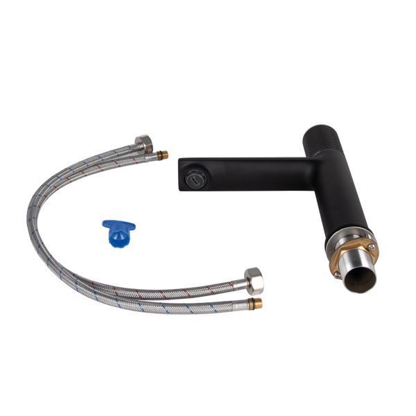 Змішувач для раковини Qtap Brno з прогресивним картриджем 1067103B Black Matt QTBRN1067103B фото