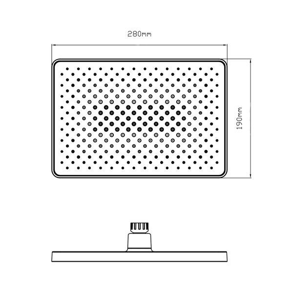 Лійка для верхнього душу Qtap Hlavova 280x190 мм прямокутна QTHLA107BLM45947 Black Matt QTHLA107BLM45947 фото