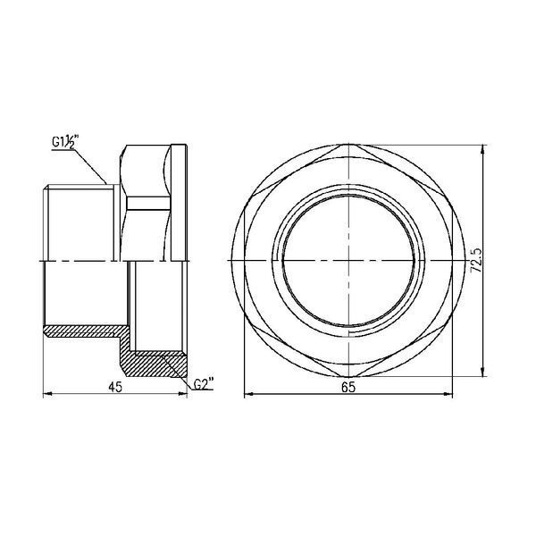 Перехід SD Forte 2"х1" 1/2 ВЗ SF3605040 SF3605040 фото