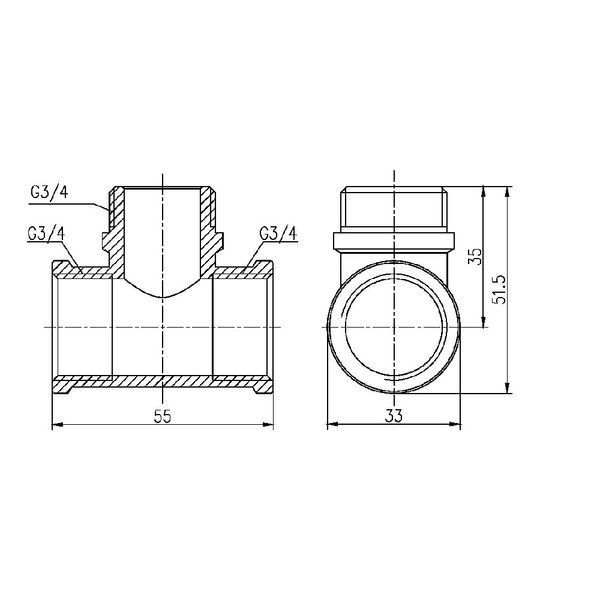Трійник SD Forte 3/4" ВЗВ SF36420 SF36420 фото