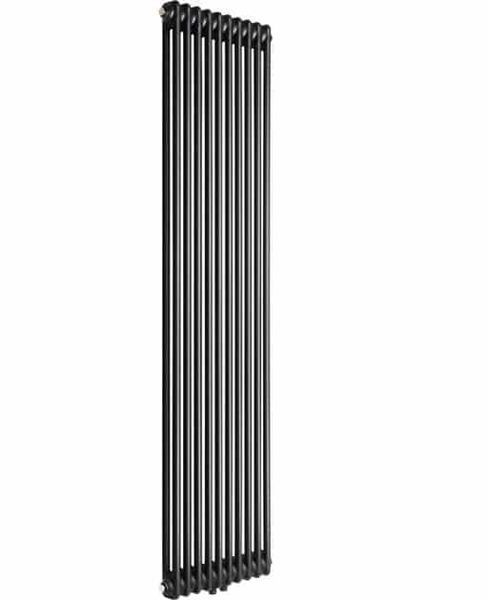 Вертикальний дизайнерський радіатор Claudia 2 2000x470 Black RR-CL02-2000470B фото