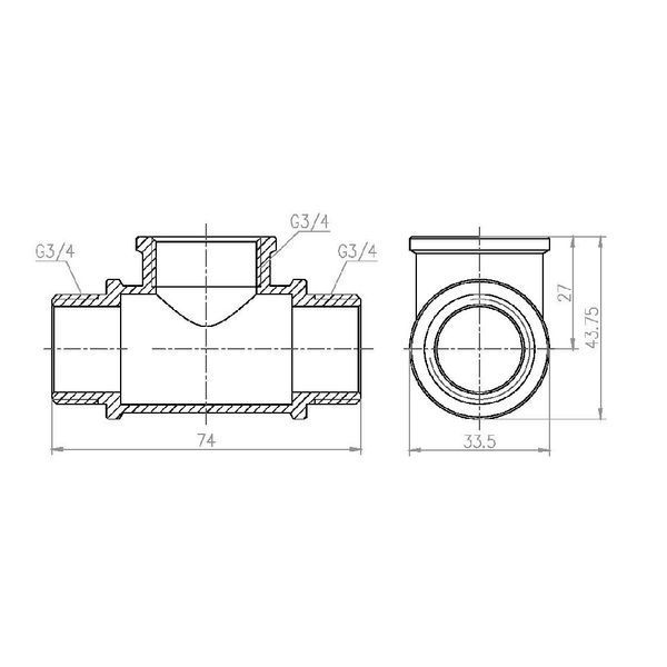 Трійник SD Forte 3/4" ВЗЗ SF36620 SF36620 фото