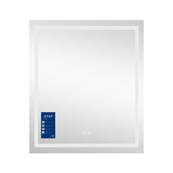 Дзеркало Qtap Mideya 700х800 з LED-підсвічуванням Touch, з антизапотіванням, з годинником, димером, рег. яскравості QT2078DCF7080W QT2078DCF7080W фото