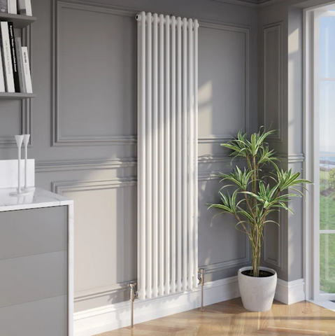 Вертикальний дизайнерський радіатор Claudia 2 2000&times;470 White RR-CL02-2000470W фото